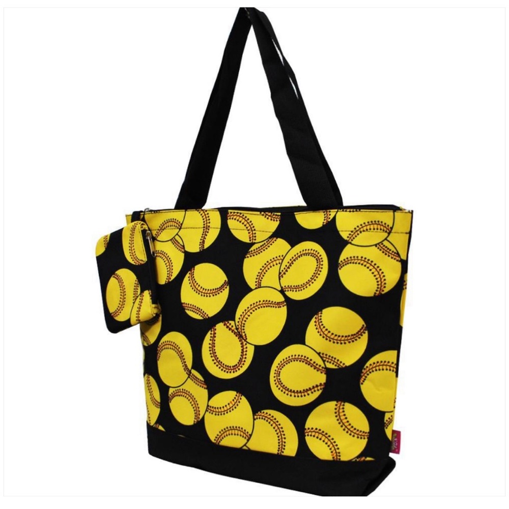 NGIL SOFTBALL WITH BLACK TRIM TOTE BAG